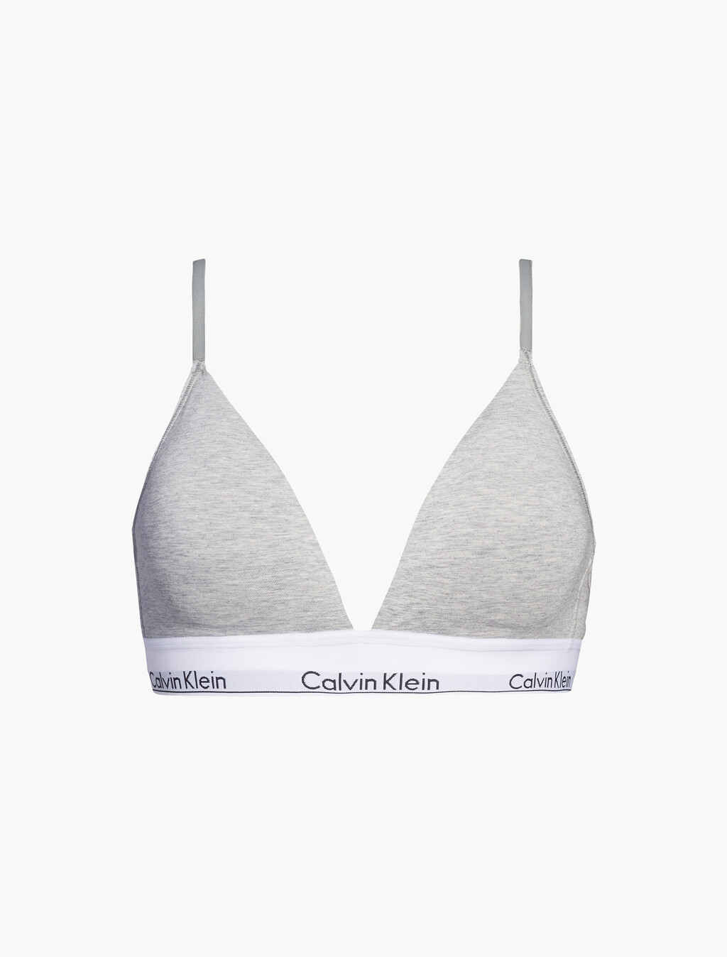 Icon Cotton Lightly Lined Triangle Bra, GREY HEATHER, hi-res