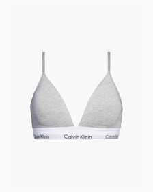 Modern Cotton Lightly Lined Triangle Bra, GREY HEATHER, hi-res