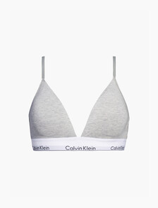 Icon Cotton Lightly Lined Triangle Bra, GREY HEATHER, hi-res