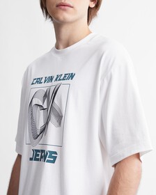 3D Future Fade Logo Organic Cotton Tee, Bright White, hi-res