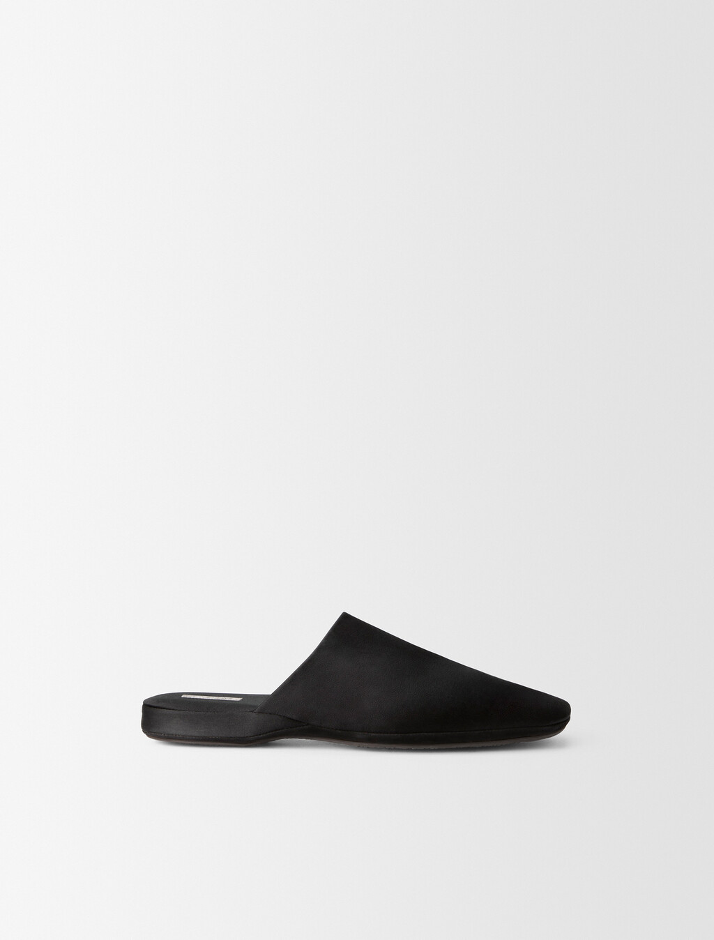 Hugh Silk Satin Slipper, Black, hi-res