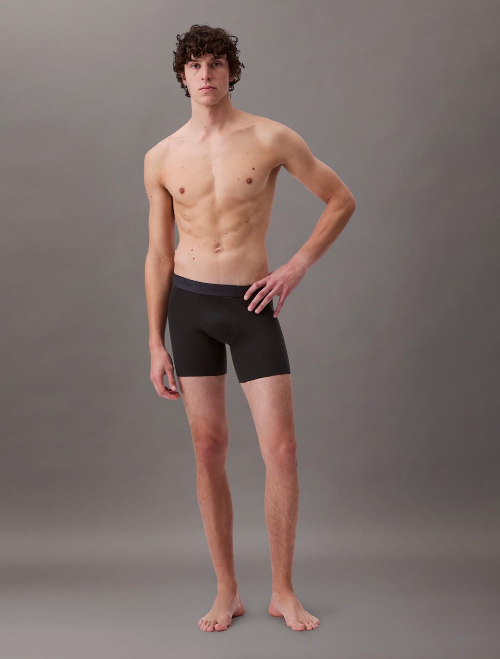 Microfiber Stretch Grip Boxer Brief, Black, hi-res
