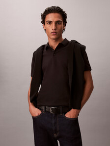 Cooling Pique Ottoman Collar Polo, Black, hi-res