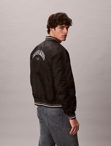 Varsity Logo Bomber Jacket, Black, hi-res