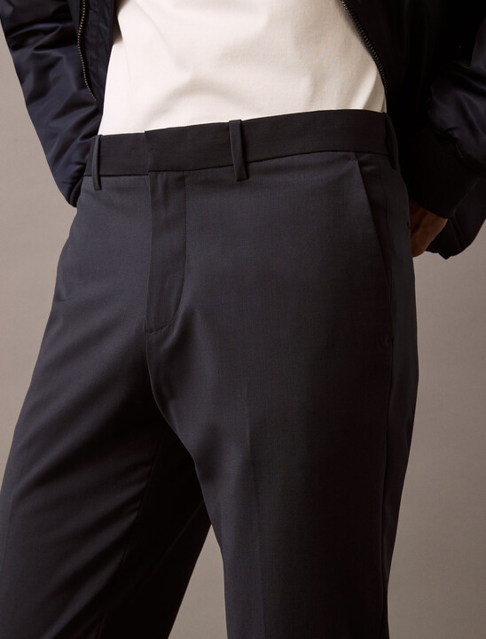 Refined Wool Blend Slim Trouser