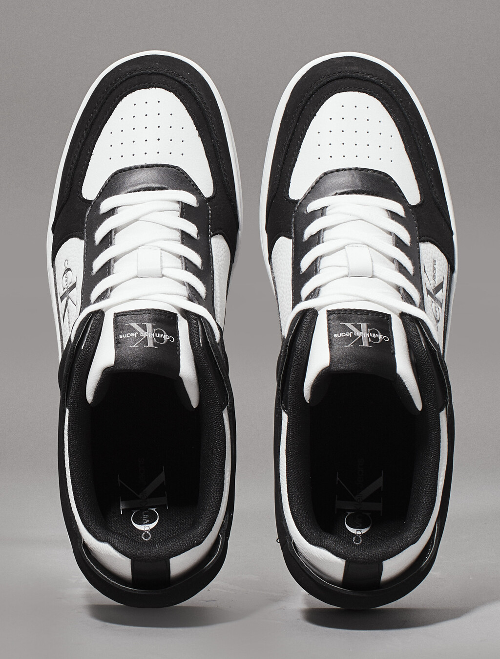 Leather High-Top Trainers, Black/Bright White, hi-res