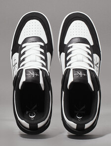 Leather High-Top Trainers, Black/Bright White, hi-res