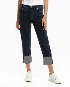 PREMIUM CAPSULE MID RISE BOY JEANS, 350 DARK BLUE, hi-res