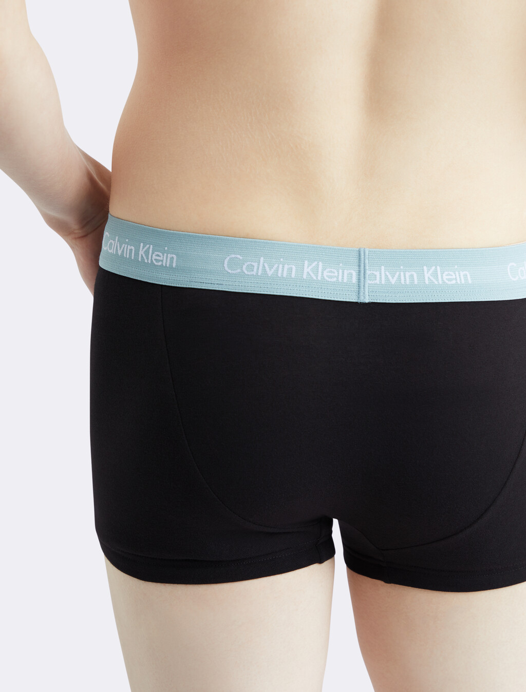 COTTON STRETCH 3 PACK LOW RISE TRUNK, BLK/POMPIAN RED, hi-res