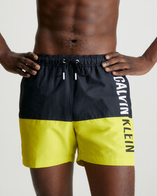 Intense Power Medium Drawstring Swim Shorts, Lemonade Yellow, hi-res