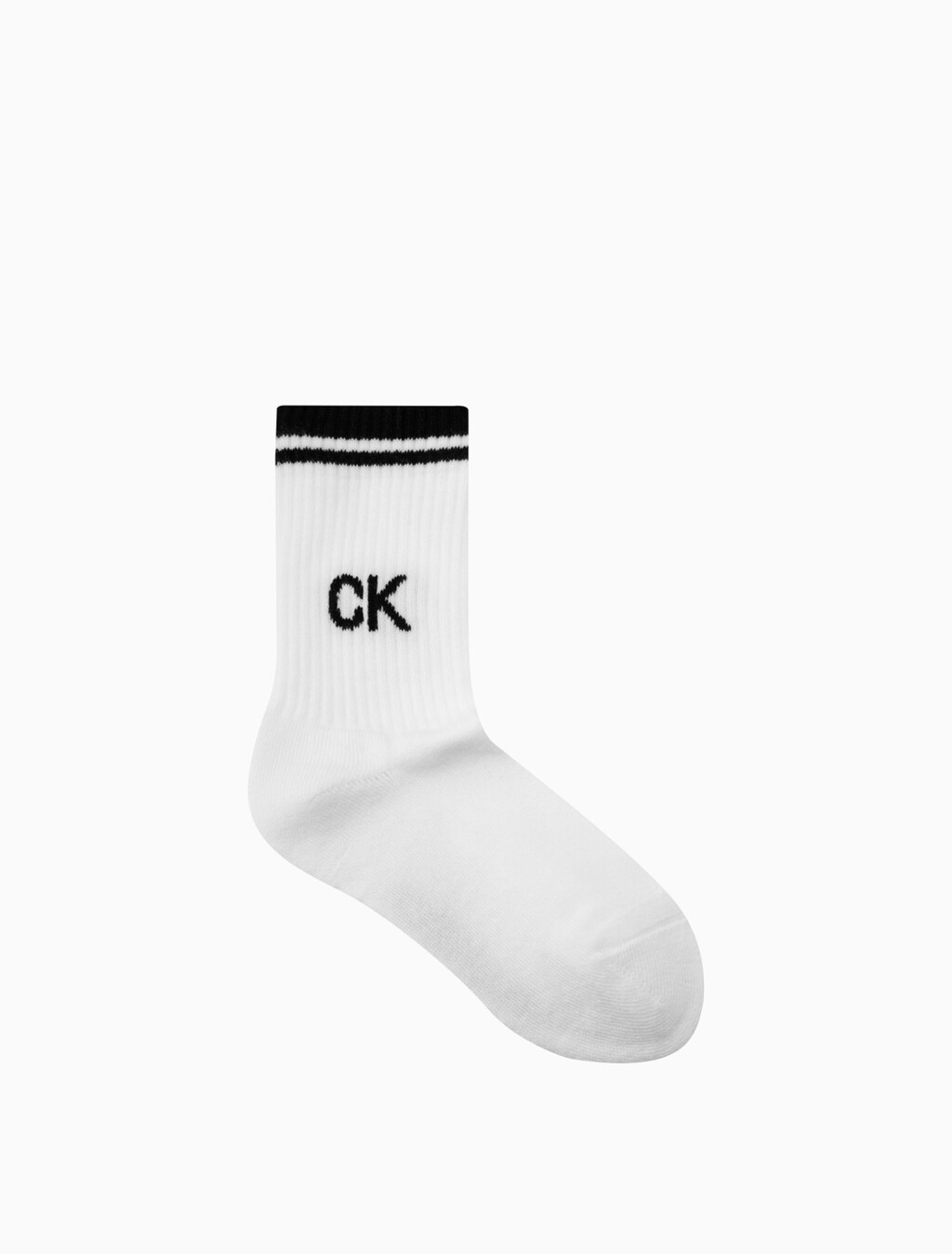 CK Ribbed Crew Sock, WHITE, hi-res