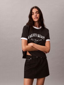 Heritage Logo Relaxed Ringer Tee, Black, hi-res