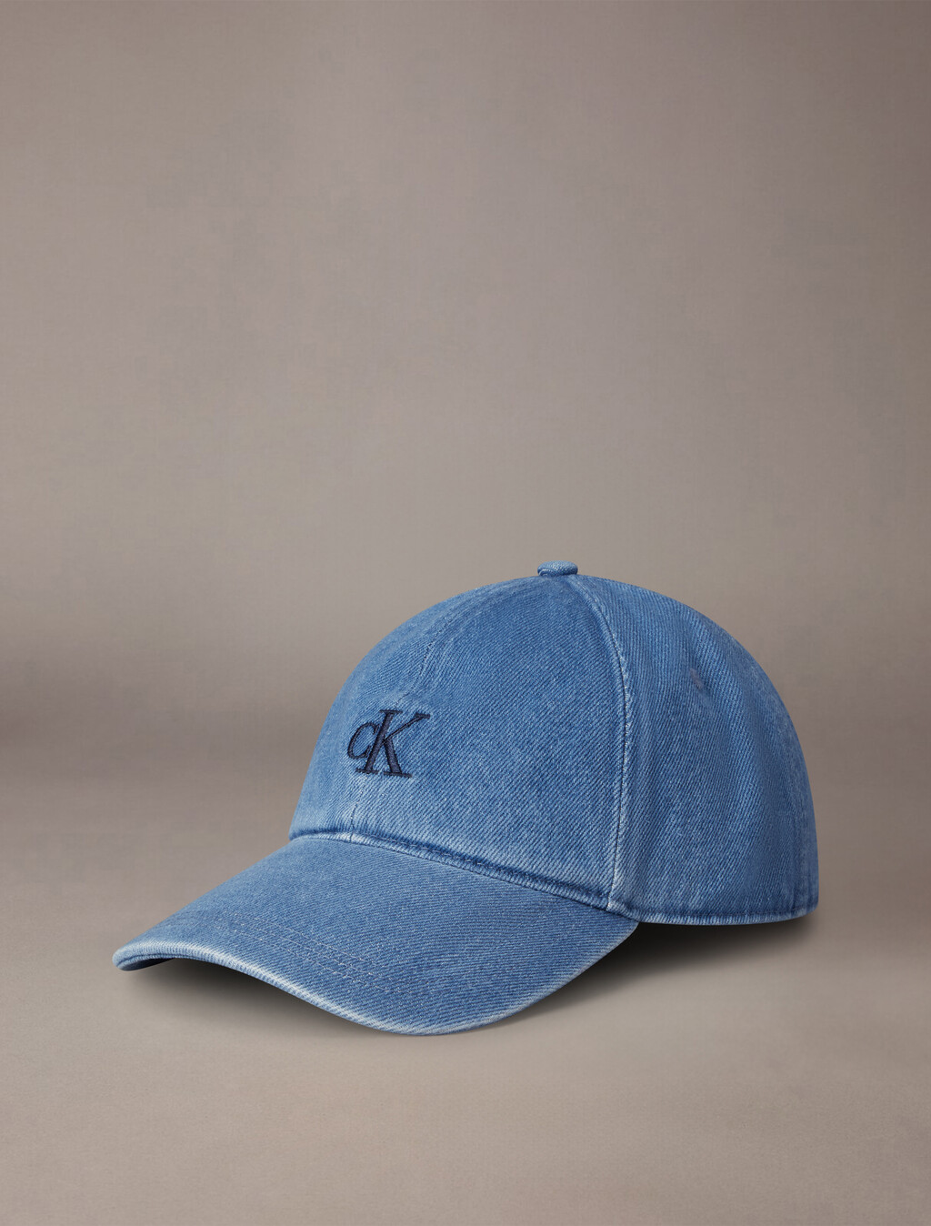 Small Monogram Denim Cap, New Blue, hi-res