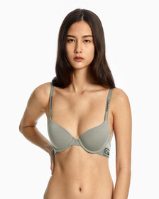 REIMAGINED HERITAGE LIGHTLY LINED DEMI BRA, Grey Heather, hi-res