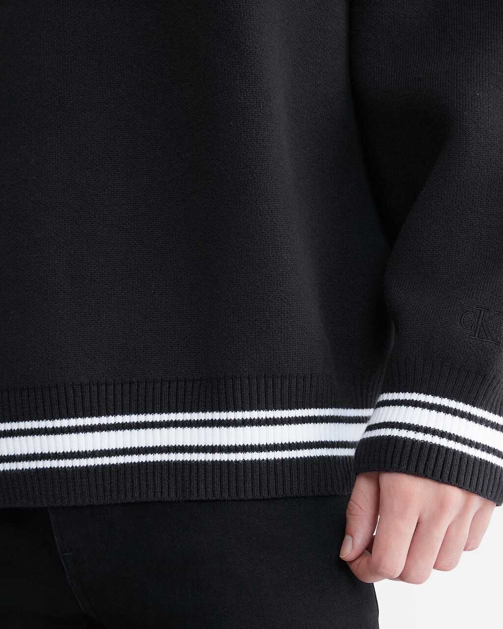 Varsity Pullover Sweater, Ck Black, hi-res