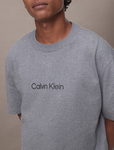 Calvin Logo Crew Neck Tee, Medium Grey Heather, hi-res