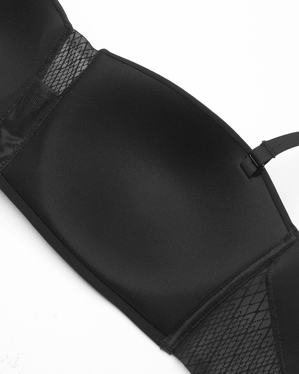 Mesh Lace Lightly Lined Bandeau Bra, Black, hi-res