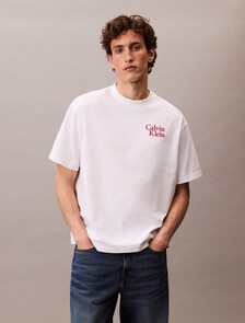 Script Logo Graphic Relaxed T-Shirt, Brilliant White, hi-res