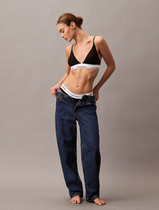 Icon Cotton Lightly Lined Triangle Bralette, Black UB1, hi-res