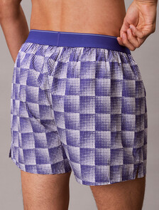 CK X Cotton Monogram Slim Boxer, PIXEL GRADIENT BLUE RIVER FOG, hi-res