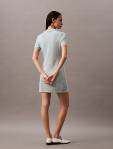 Liquid Shine Johnny Collar Mini Dress, Cloud Blue, hi-res