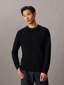 Classic Cashmere Crewneck Sweater, Black, hi-res