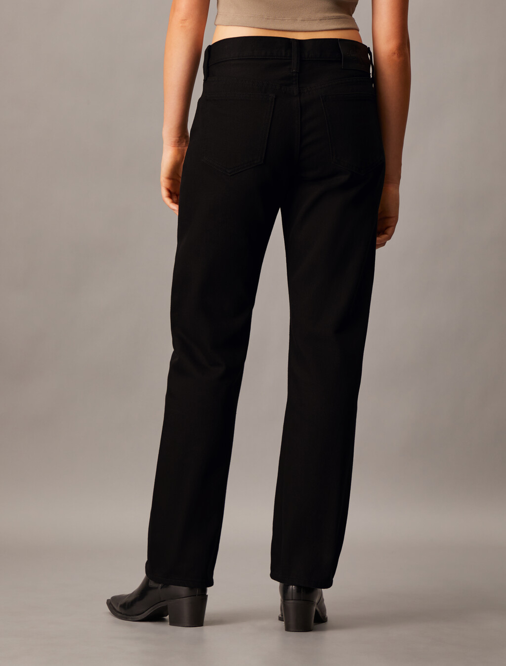 Forever Black Low Rise Straight Jeans, Denim Black, hi-res