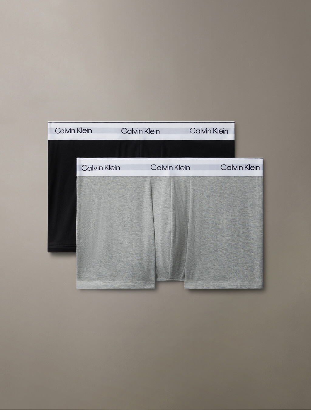2 Pack Icon Cotton Stretch Trunks, Grey Heather / Black, hi-res