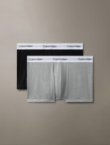 2 Pack Icon Cotton Stretch Trunks, Grey Heather / Black, hi-res