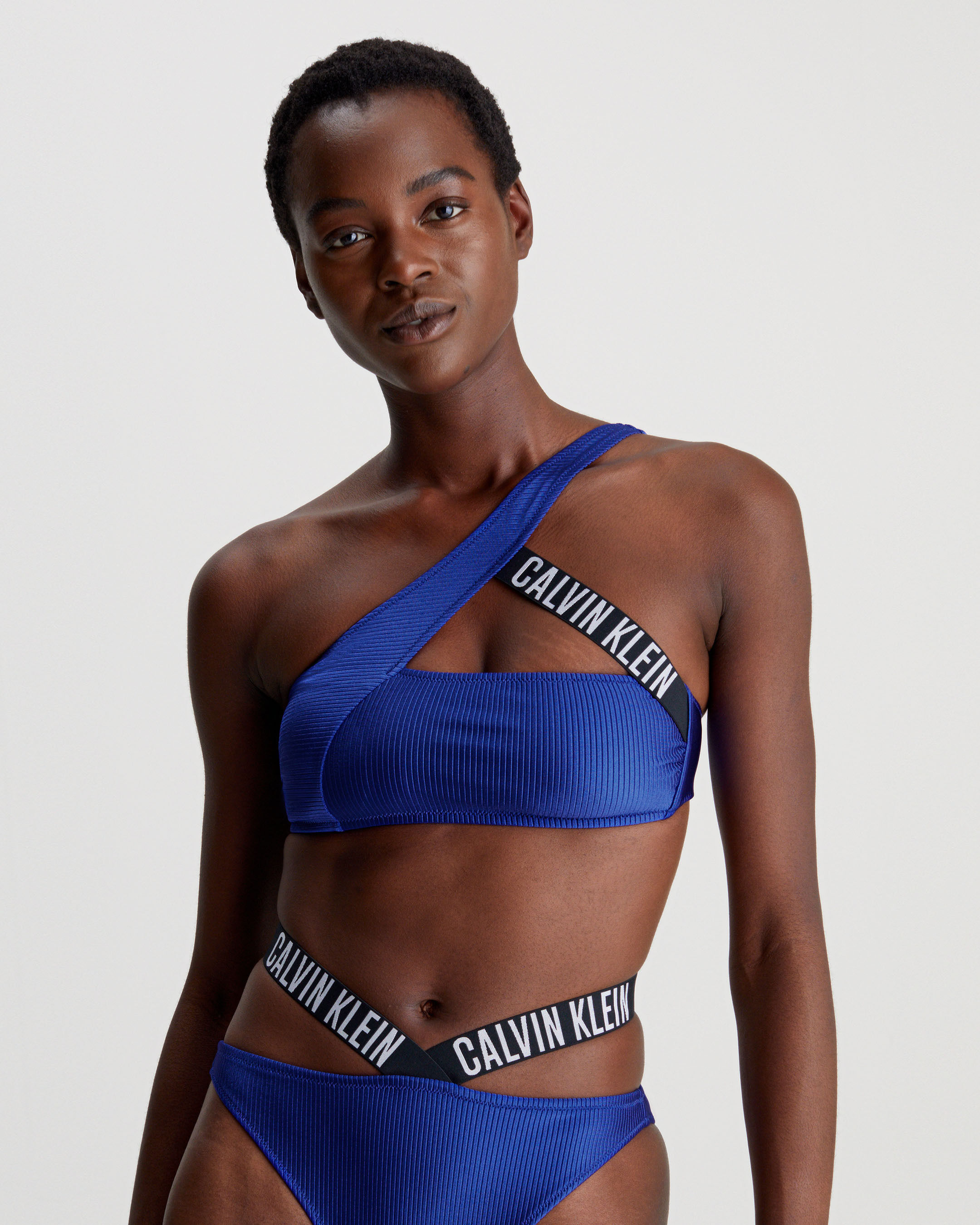 Intense Power One Shoulder Bikini Top blue Calvin Klein Malaysia