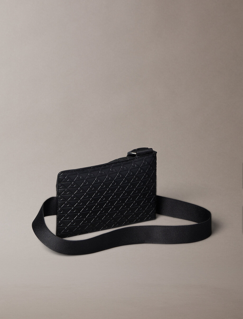 Embossed Emblem Logo Sling Bag, Black, hi-res