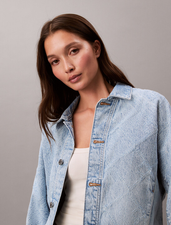 Needle punch Denim Trucker Jacket
