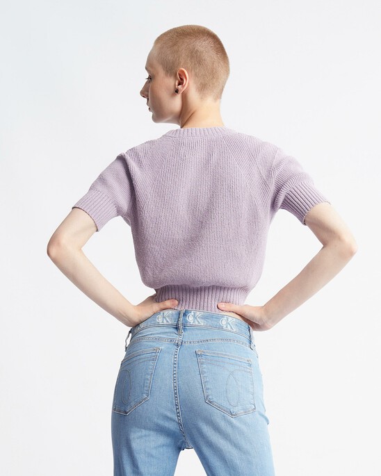 Feminine Chenille Short Sleeve Sweater