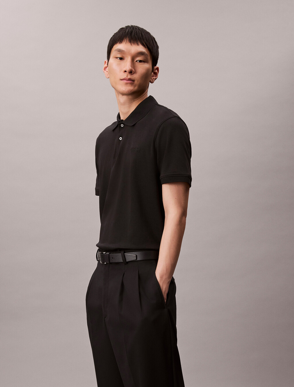 Solid Liquid Touch Polo, Black, hi-res
