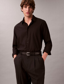 Emblem Jacquard Easy Shirt, Black, hi-res