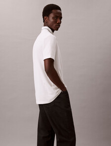 Monogram Pique Tipped Polo, Blanc De Blanc, hi-res