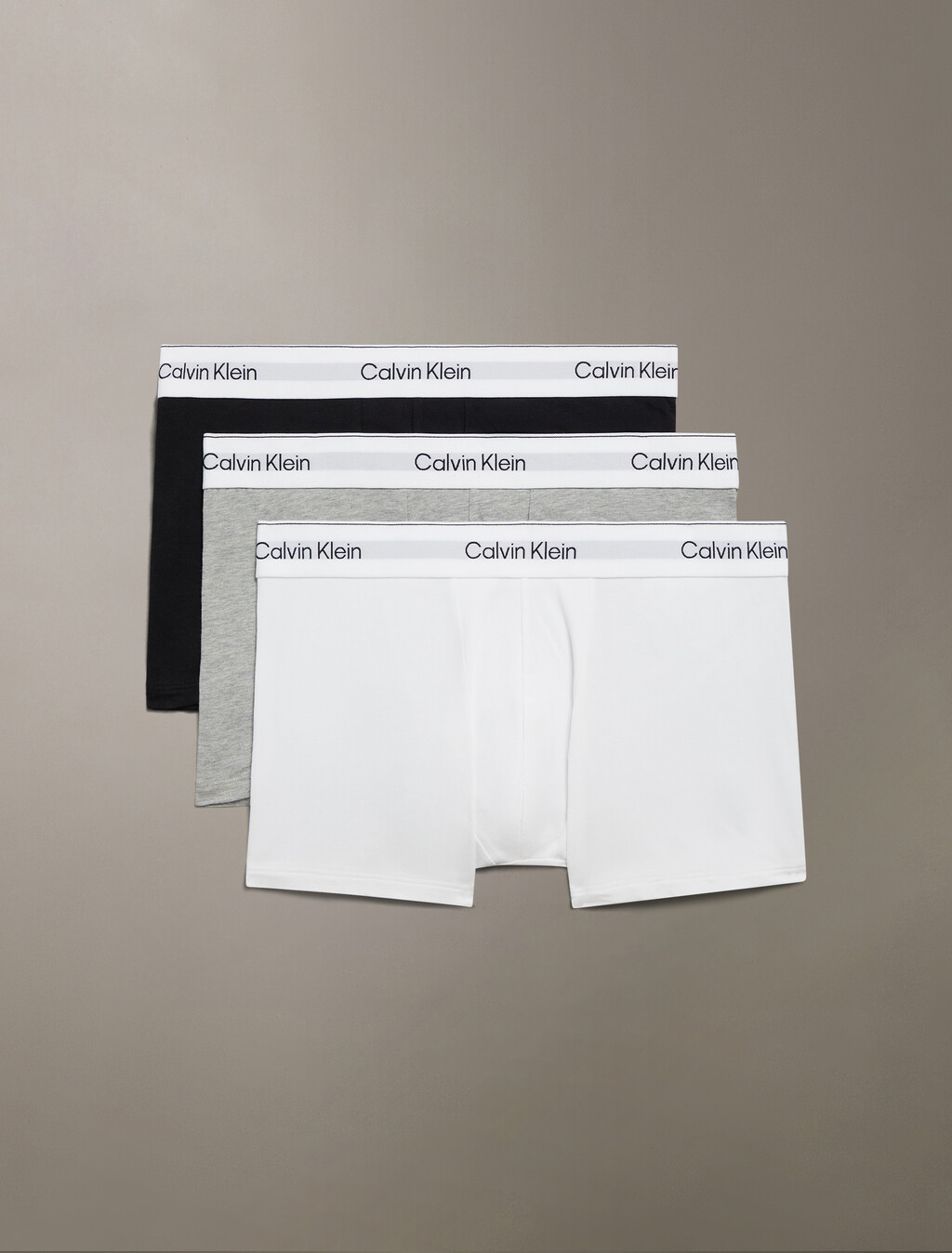 Icon Cotton Stretch Trunks 3 Pack, Grey Heather/White/Black, hi-res