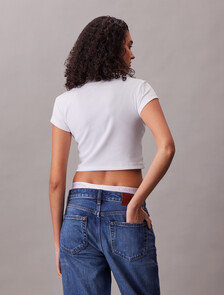 Rib Knit Baby Tee, Bright White, hi-res