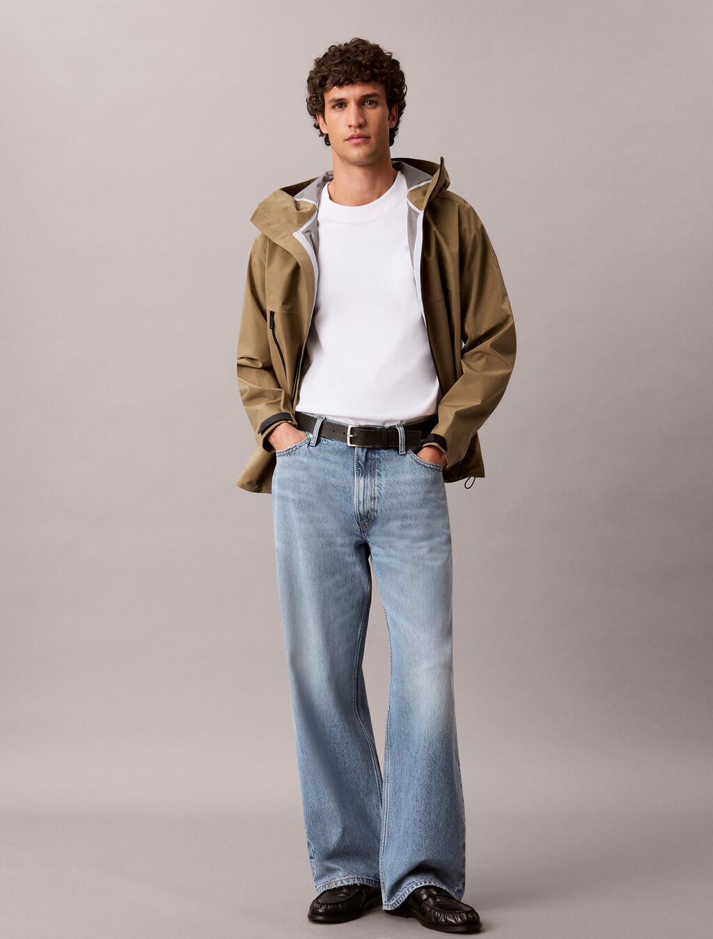 Oversized Embossed Monogram Tee, Bright White, hi-res