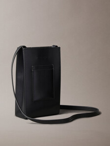 Line Mini Leather Crossbody Bag, Black, hi-res