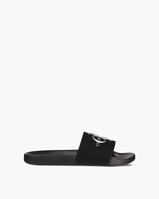 MONOGRAM COTTON SLIDES