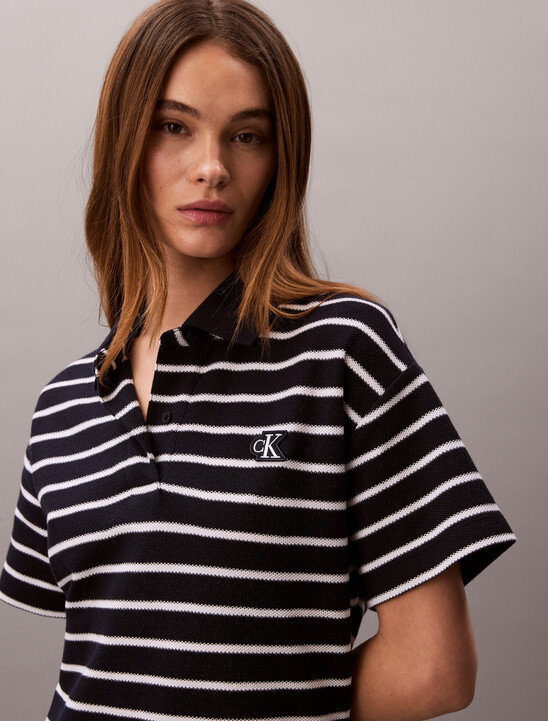 Cotton Piqu&eacute; Stripe Polo Dress