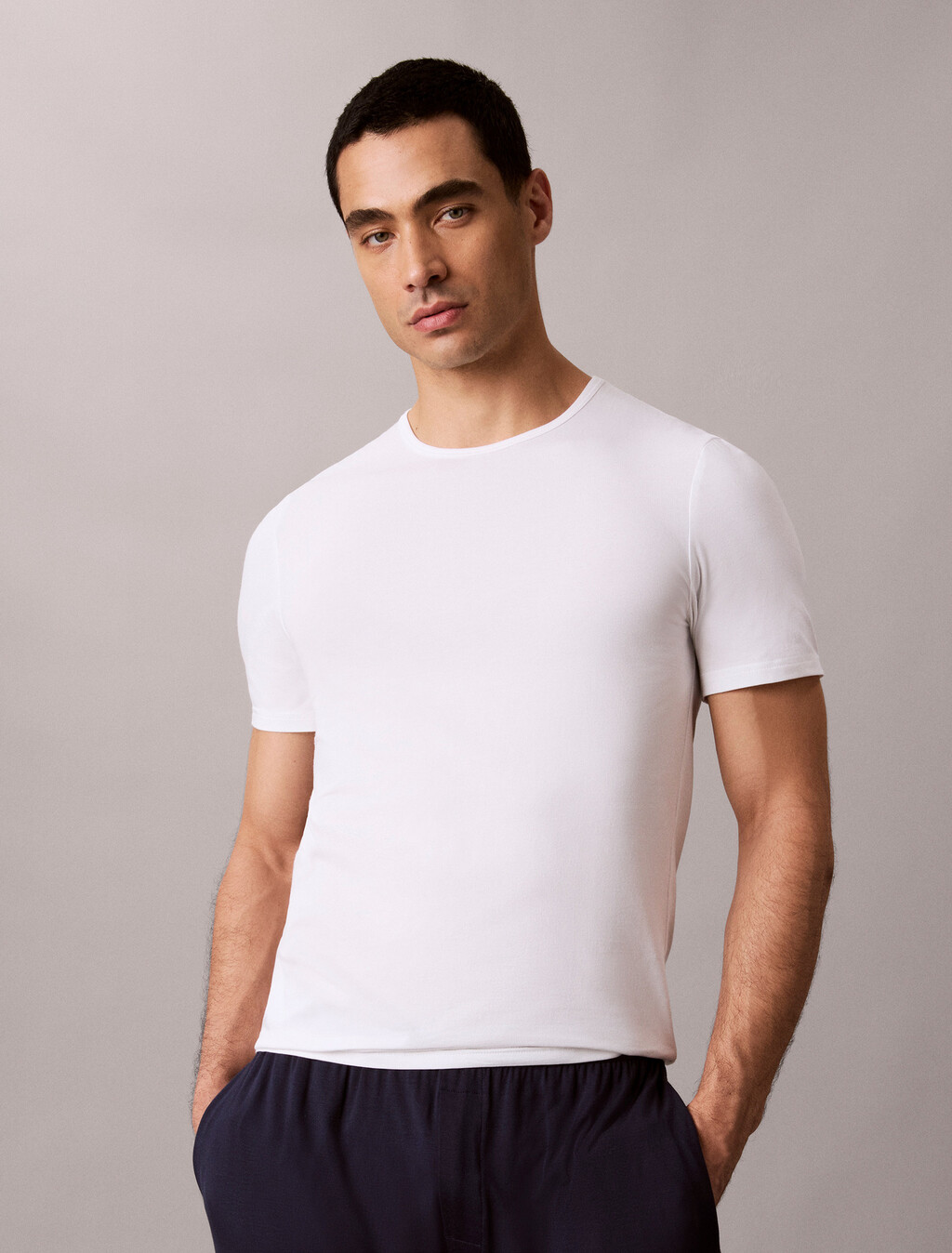 Crewneck Lounge T-Shirt, Classic White, hi-res