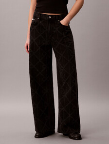 Low Rise Baggy Logo Jeans, CK WORN BLACK, hi-res