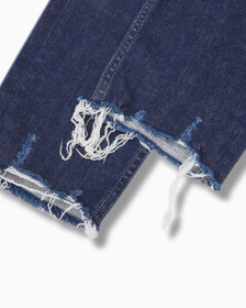 FOREVER STRETCH High Rise Body Ankle Jeans, Abe Dark Blue Dstr Hem, hi-res