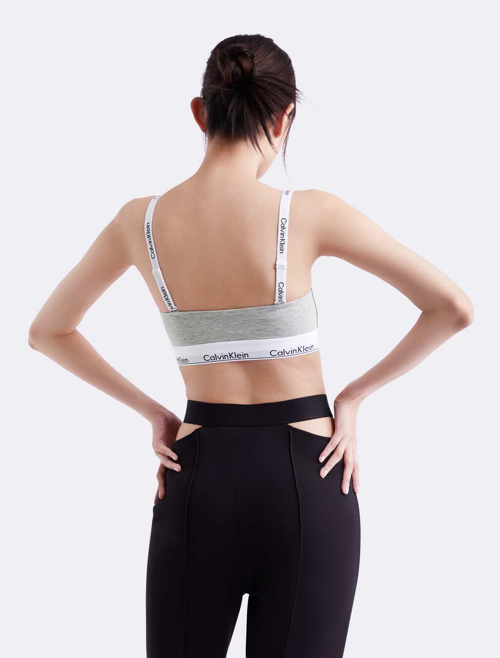 Icon Cotton Bandeau Bralette, Grey Heather, hi-res