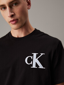 Varsity CK Badge Crewneck Tee, Black, hi-res
