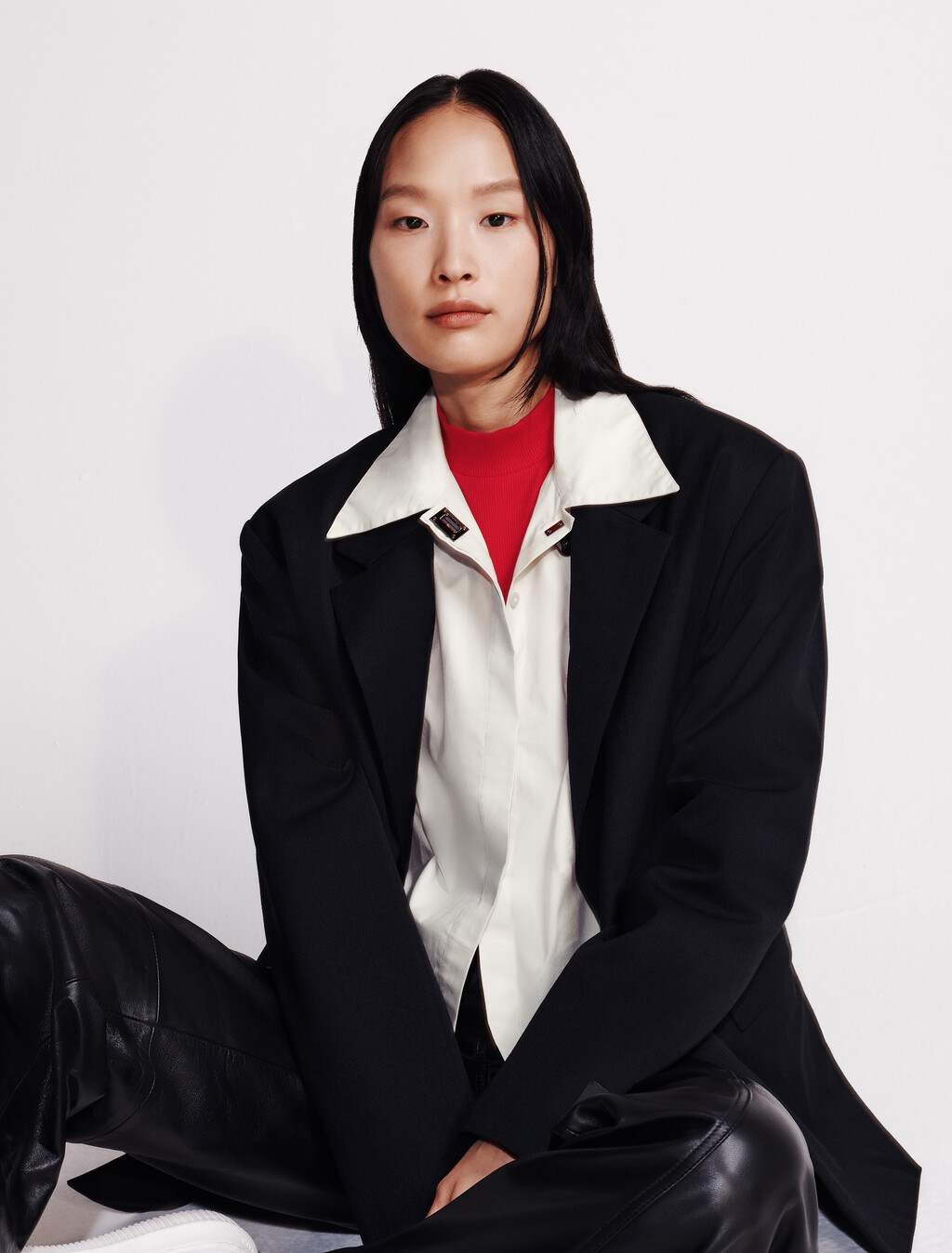 Relaxed Tailored Blazer, Black, hi-res