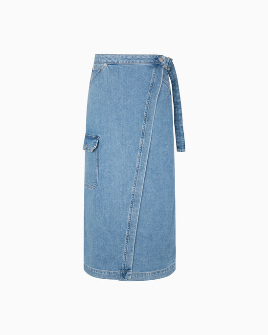 Wrapround Maxi Denim Skirt