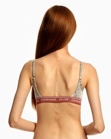CK ONE COTTON LIGHTLY LINED BRALETTE, CROSSING LOGO PRINT+GREY HEATHER, hi-res